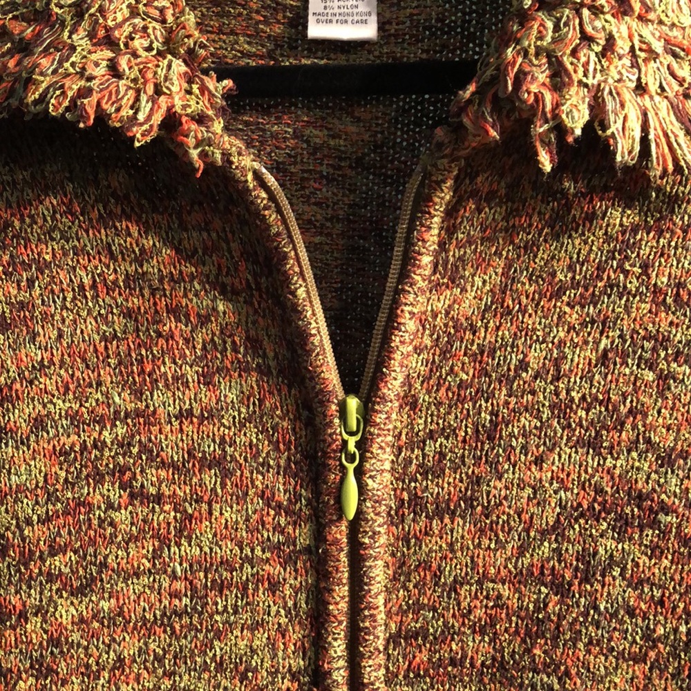 Vintage Gantos Zippered Cardigan Sweater - XL - Picture 3 of 5